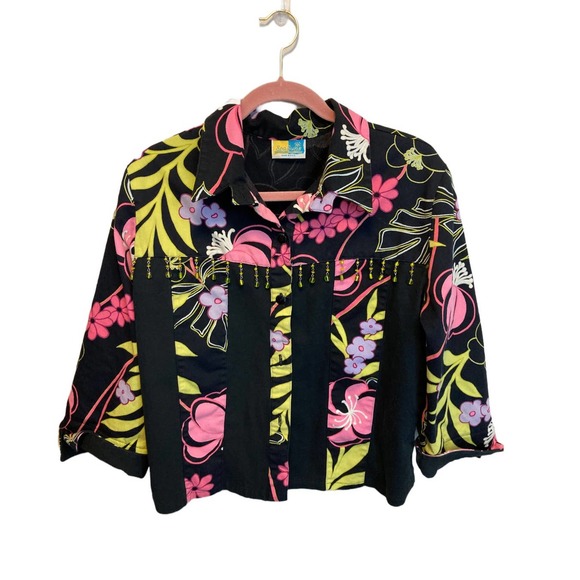 Vintage Jackets & Blazers - Vintage Floral Funky Jacket